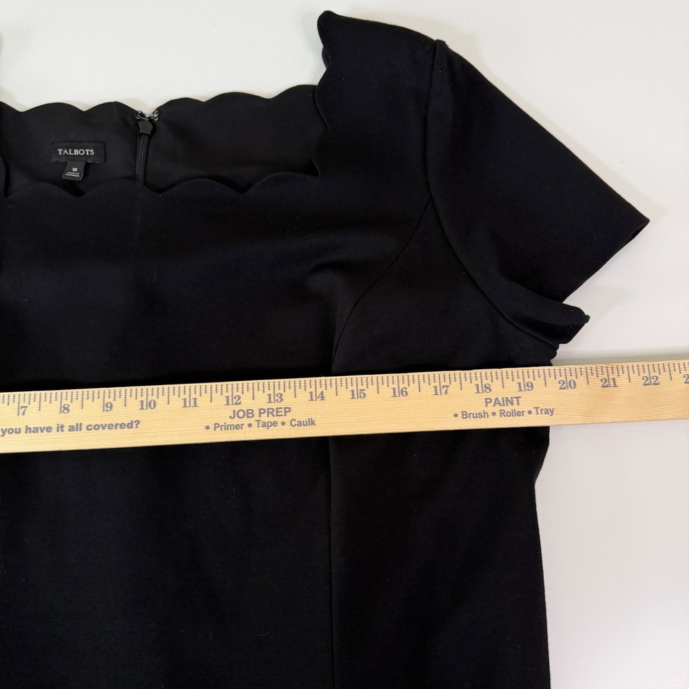 Talbots Scalloped Neckline Ponte Sheath Dress Size 16 Minimalist Event Staple - Picture 5 of 10